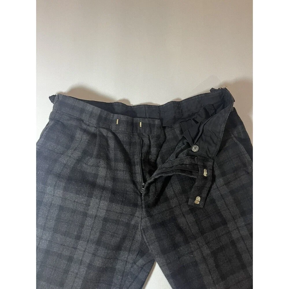 Brooks Brothers Milano Fit Wool Plaid Dress Pants – Men’s 35x29 – Gray/Black